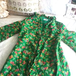 VINTAGE FLORAL JACKET GREEN- 60s, 70s Lori Till